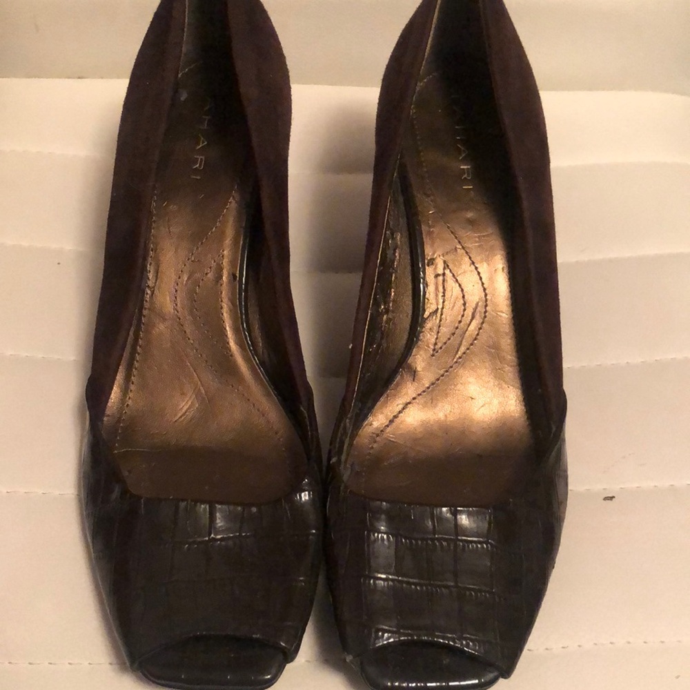 Brown Peep-Toe Heels,